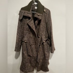 Women's Brown Tweed Coat